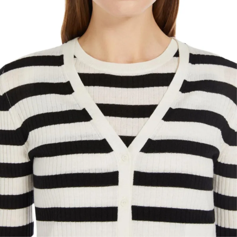 MaxMara Trieste V Neck Striped Cardigan-4