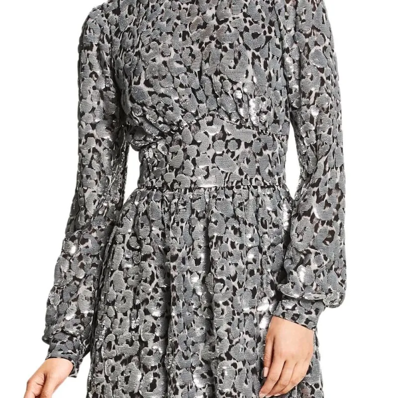 MICHAEL KORS Sequined Leopard Print Georgette Dress-2