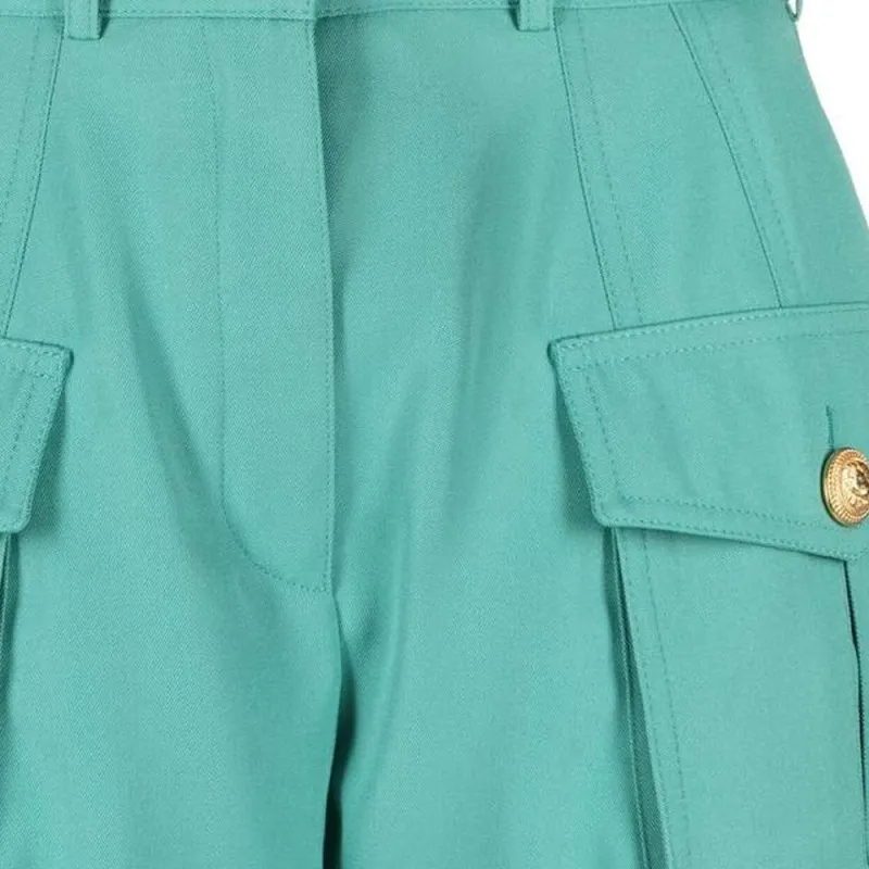 BALMAIN High Waisted Cargo Pockets Shorts-4