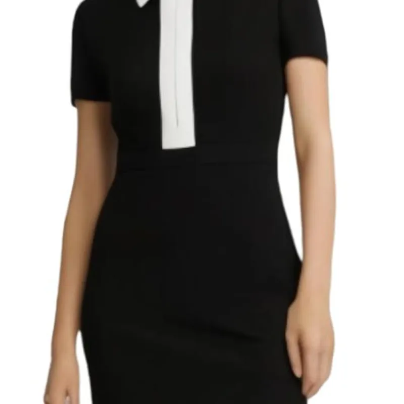 Valentino FW22 Short Sleeved Dresses Women's Black-5