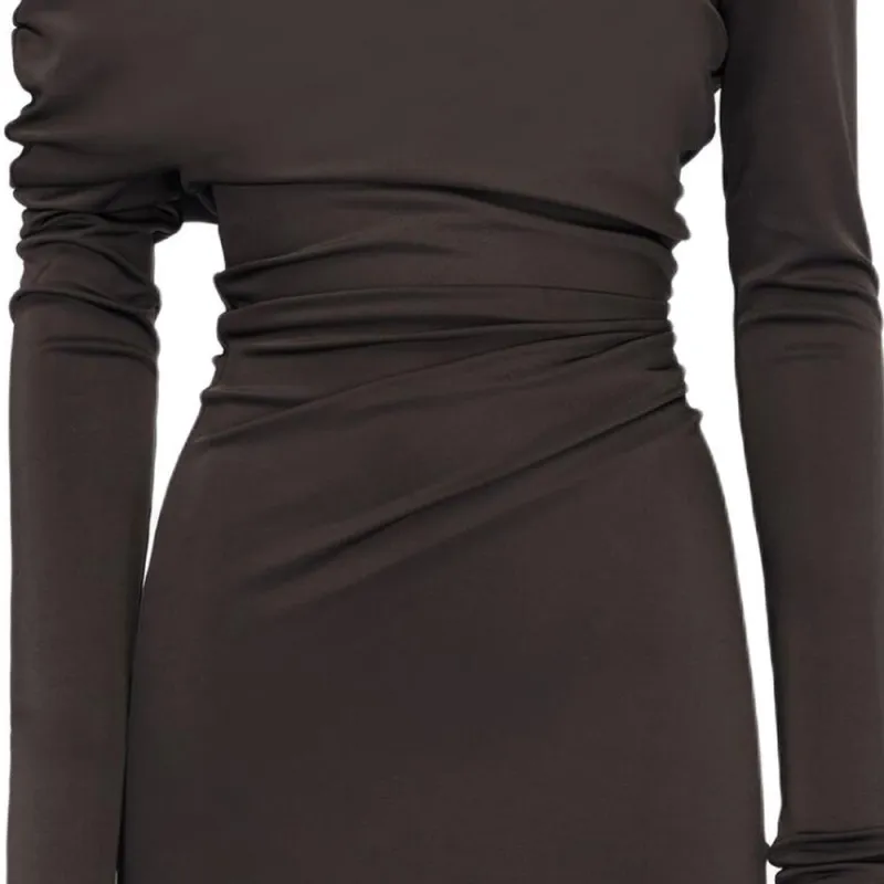 Alexander McQueen Off Shoulder Draped Mini Dress-4