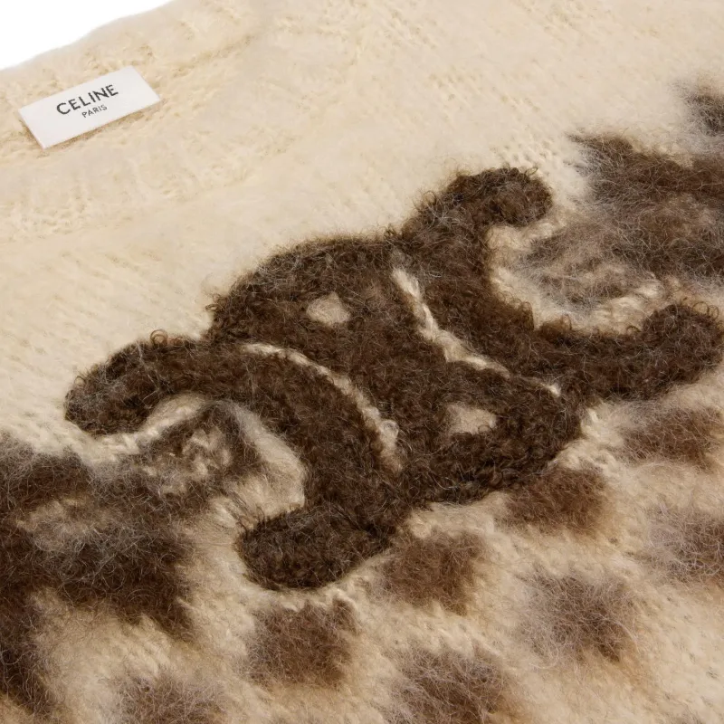 CELINE Crew Neck Sweater In Fair Isle Mohair-2