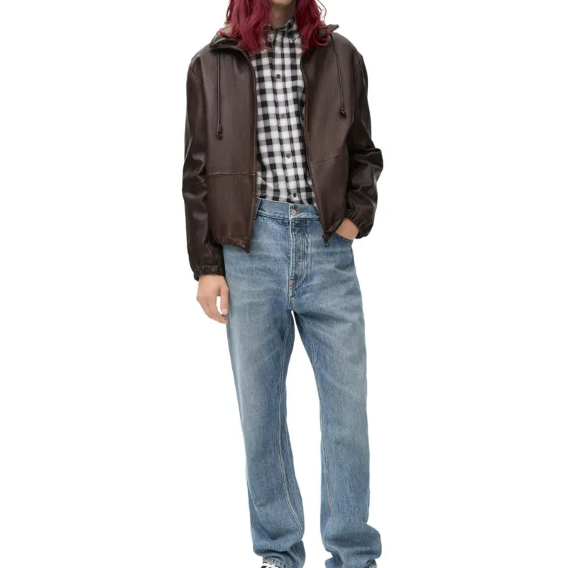 LOEWE SS25 Leather Jacket Men's Dark Brown-2
