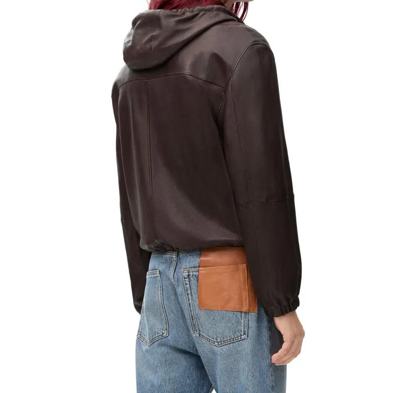 LOEWE SS25 Leather Jacket Men's Dark Brown-1