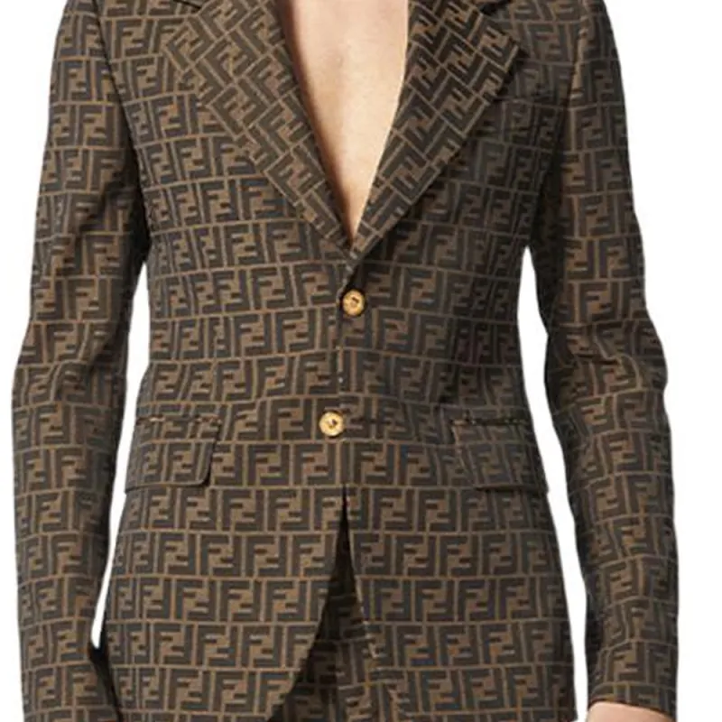 Fendi Fendace Ff Jacquard Mens Blazer-5