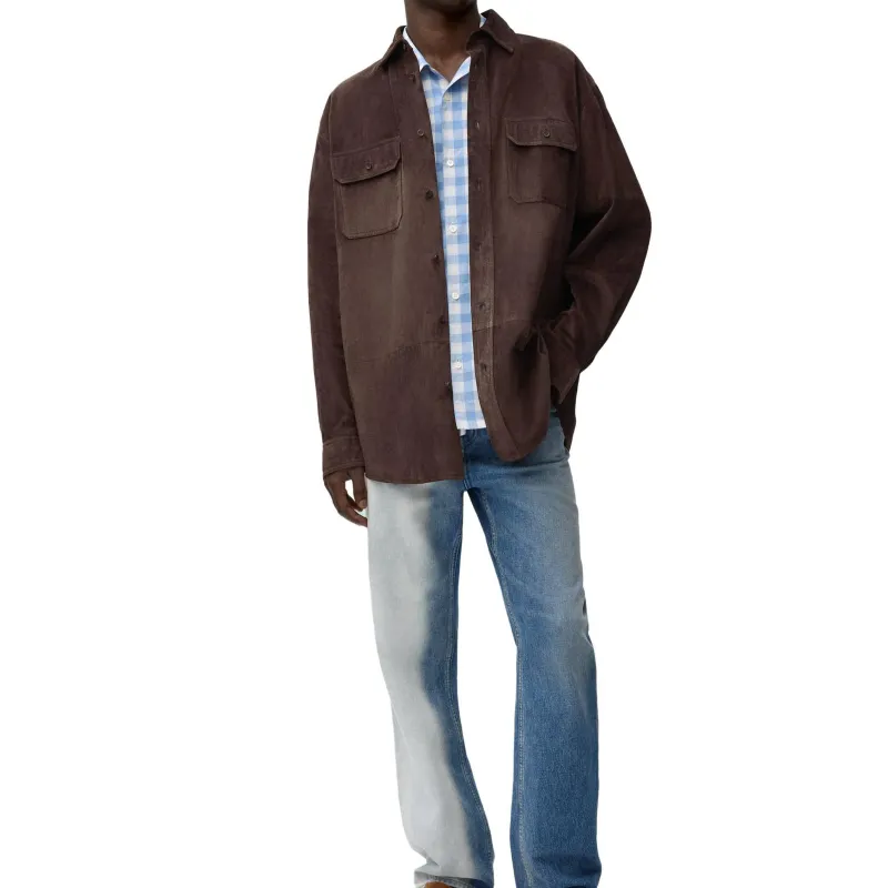 LOEWE SS25 Leather Jacket Men's Dark Brown-3