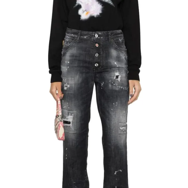 DSQUARED 2 Paint Splatter Effect Distressed Jeans-4