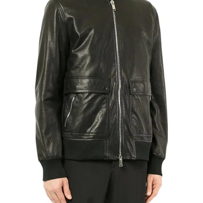 Valentino Leather Jackets Men Black-4