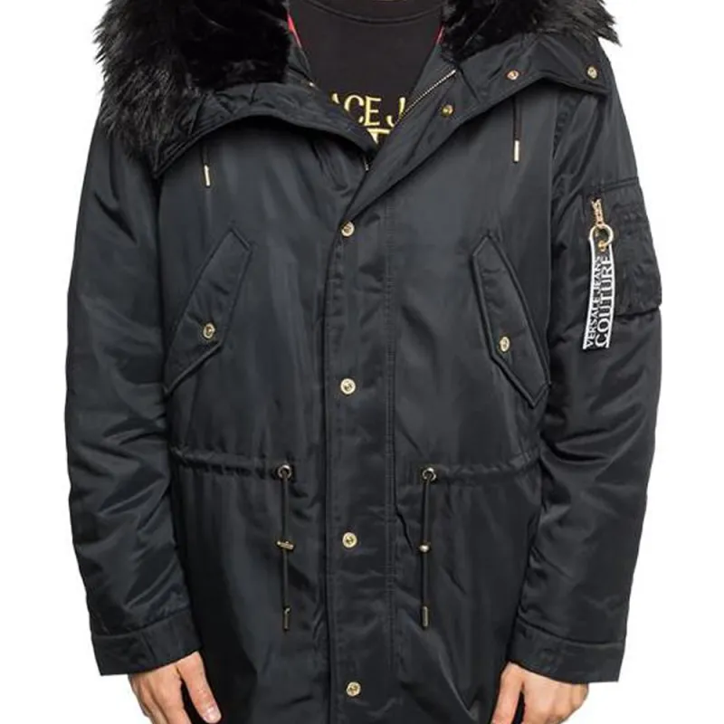 VERSACE JEANS COUTURE Coats Men Black-4