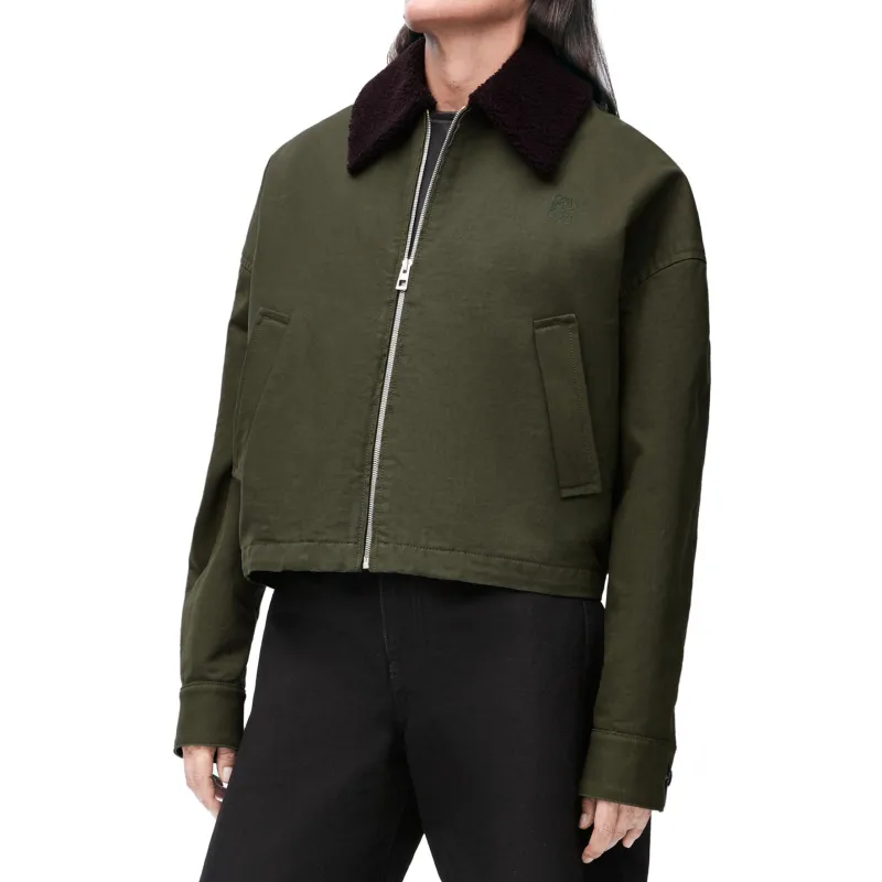 LOEWE Wool Jacket 'Khaki Green'-1