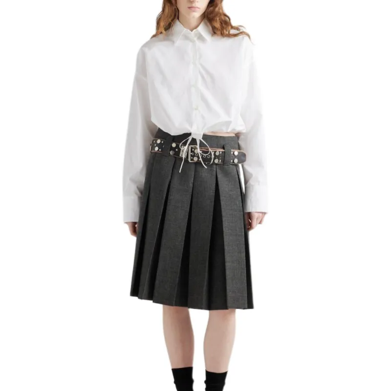 PRADA Drawstring Poplin Shirt-1