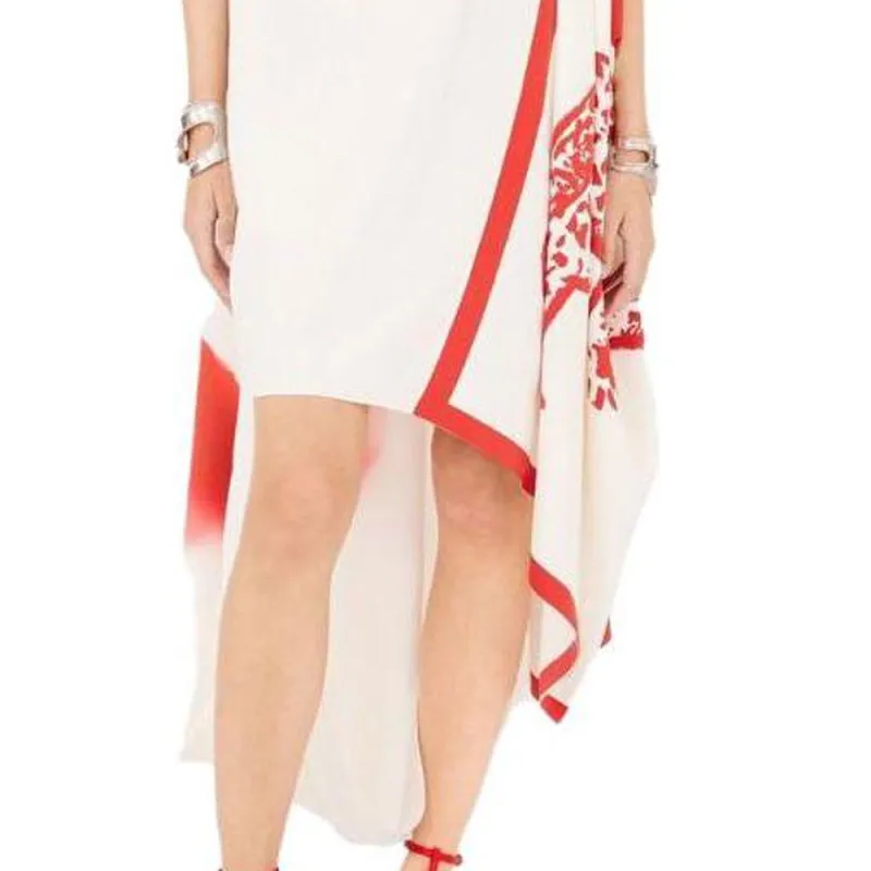 FERRAGAMO Printed Draped Midi Dress-5