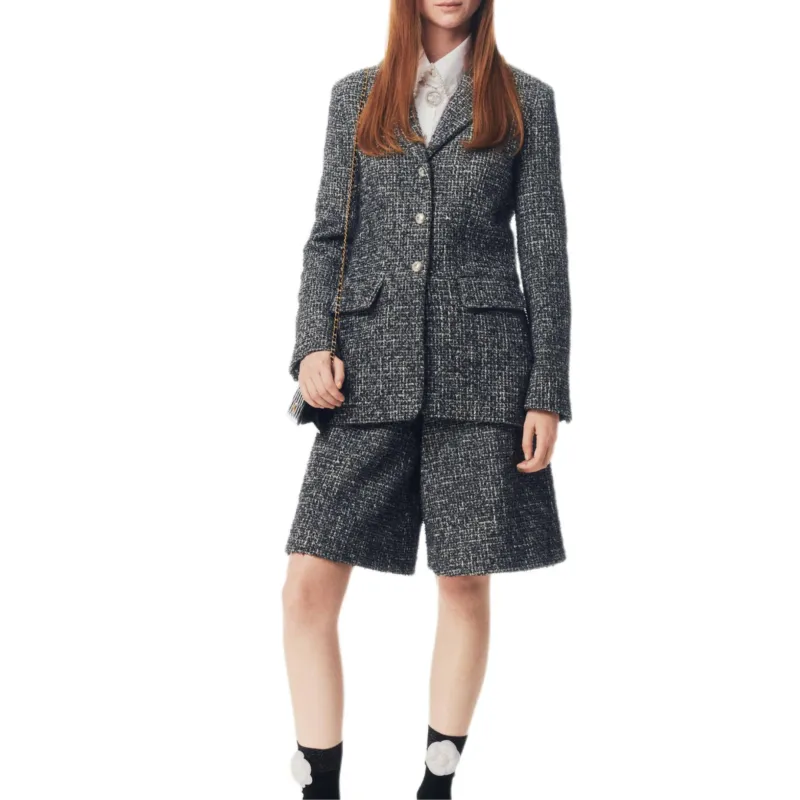 CHANEL 25P Jackets Coats Women's Dark Gray White-1