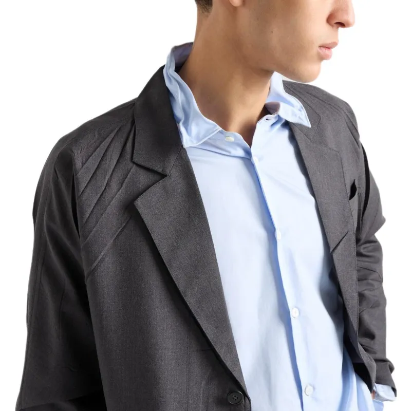 PRADA SS25 Jackets & Coats Men's Coal Gray-4