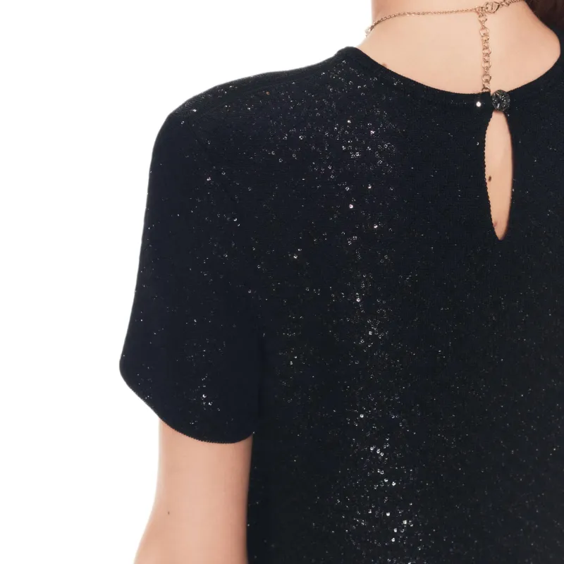 CHANEL 25P Spring Summer Preview Collection Short Sleeved Dress Women's Black-2