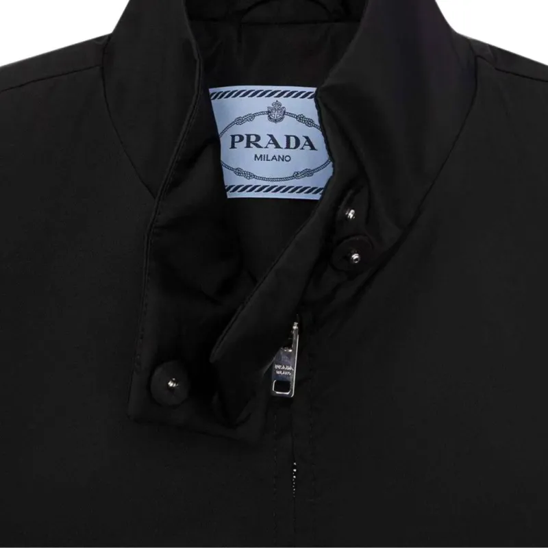 PRADA Triangle Logo Zipped Oversized Jacket-2