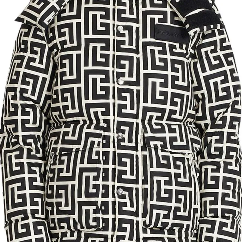 BALMAIN Quilted Maxi Monogram Jacket-4