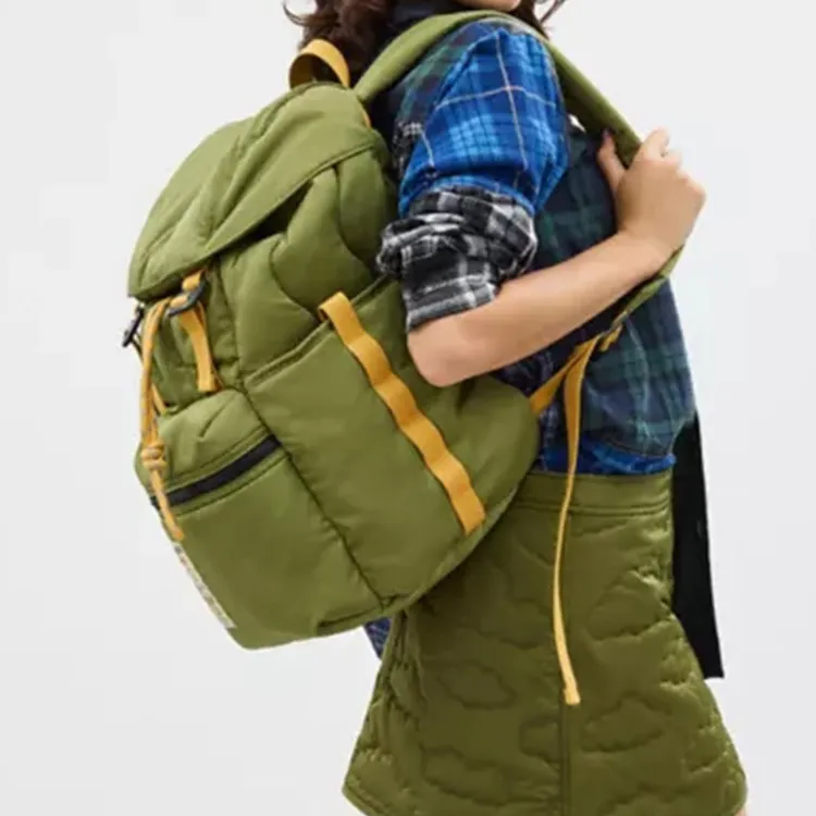 Coachtopia Recycled Polyester Backpack Large Size Unisex Olive Multicolor-4