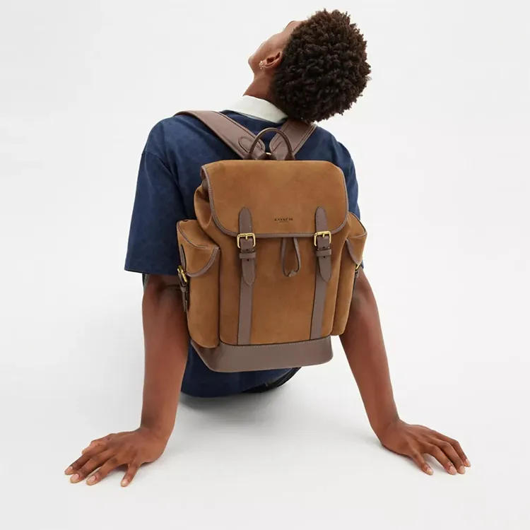 COACH Hitch Suede Backpack Large Size Men's Cedar Color-4