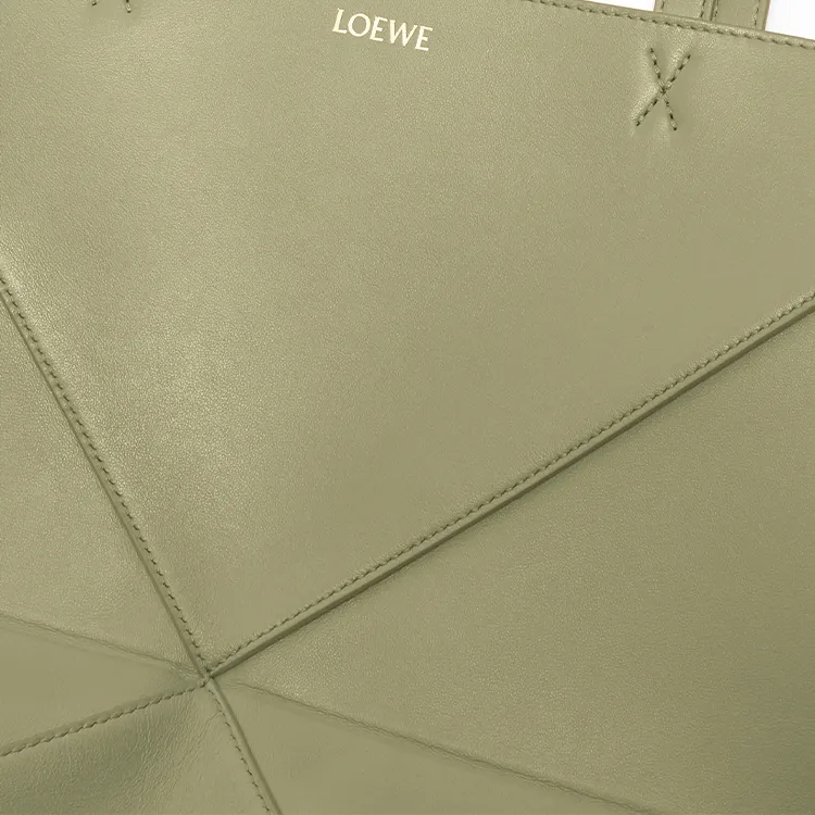 LOEWE Shiny Cow Leather Tote Bag, Shopping Bag, Handbag, Shoulder Bag Medium Size Women's Eucalyptus Green-7