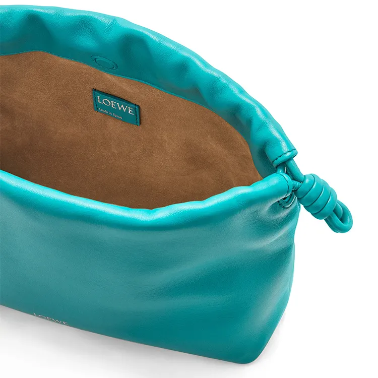 LOEWE Flamenco Soft Nappa Sheep Leather One Shoulder Crossbody Clutch Medium Size Women's Deep Turquoise-7