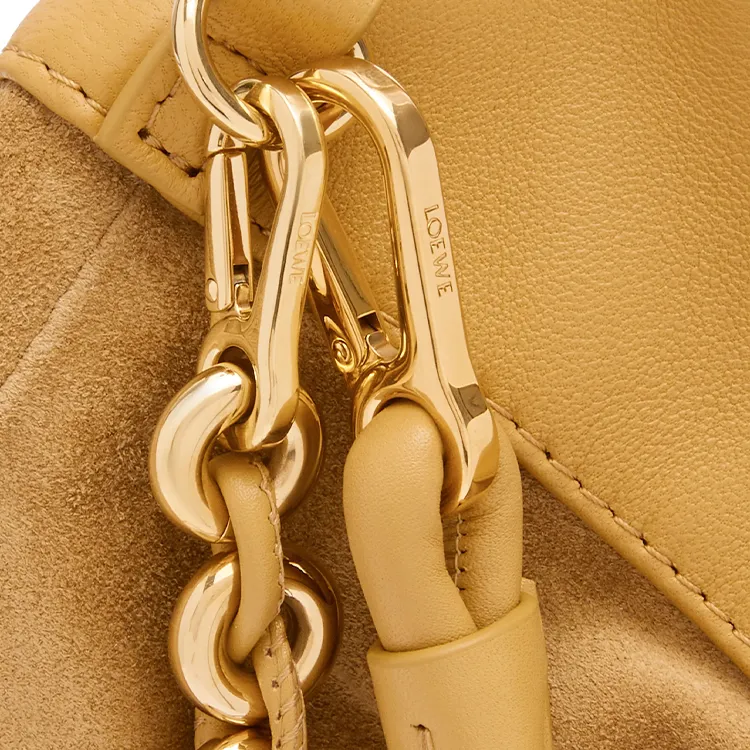 LOEWE Flamenco Soft Nappa Sheep Leather Clutch Large Size Women's Durian Yellow-8