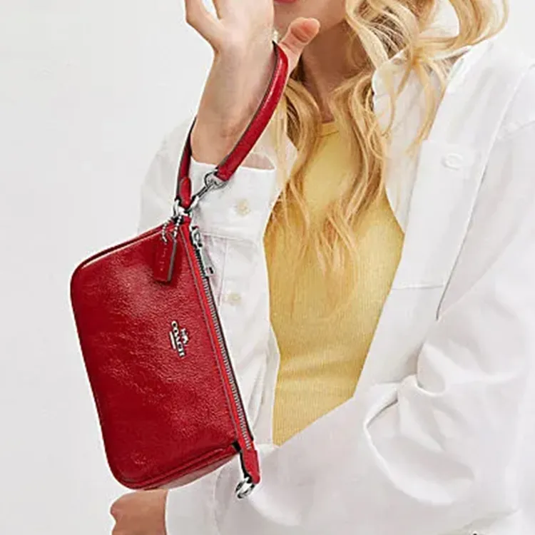 COACH Nolita Cow Leather Handbag, Shoulder Bag Trumpets Women's Red-4