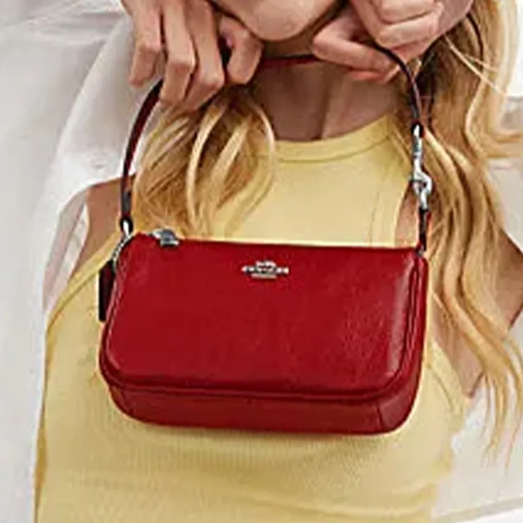 COACH Nolita Cow Leather Handbag, Shoulder Bag Trumpets Women's Red-3