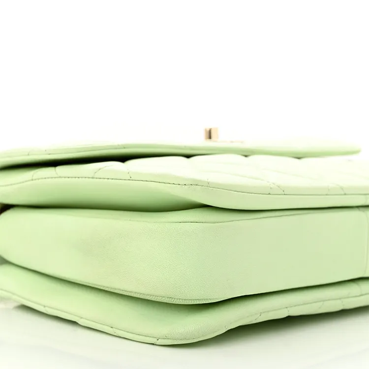 CHANEL Trendy Cc Lambskin Shoulder Bag, Crossbody Bag, Handbag Trumpets Women's Light Green-12