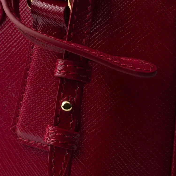 PRADA Galleria Killer Bag Patent Leather Shoulder Bag Crossbody Bag Handbag Mini Women's Cherry Red-5
