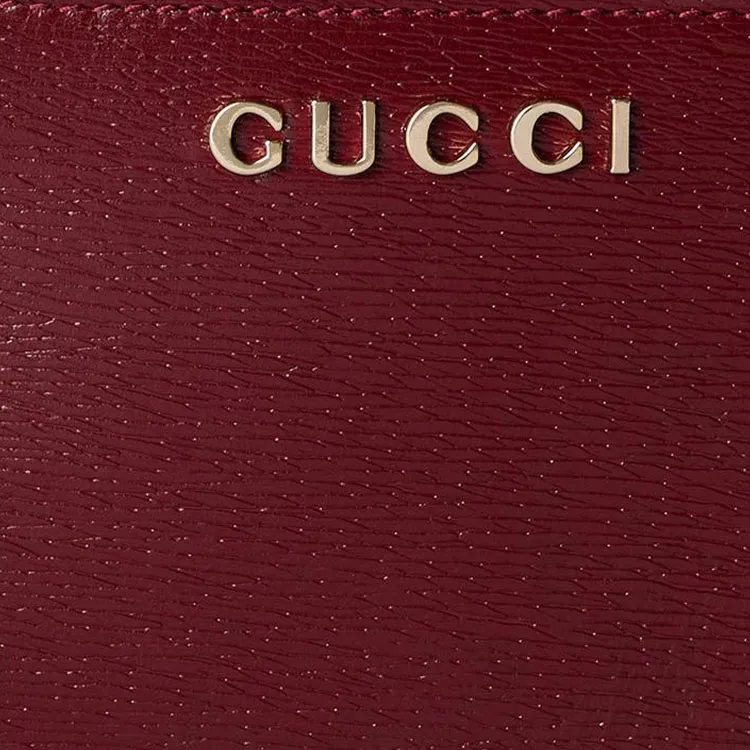 GUCCI Leather Key Pouch Regular Women's Ancora Red-4