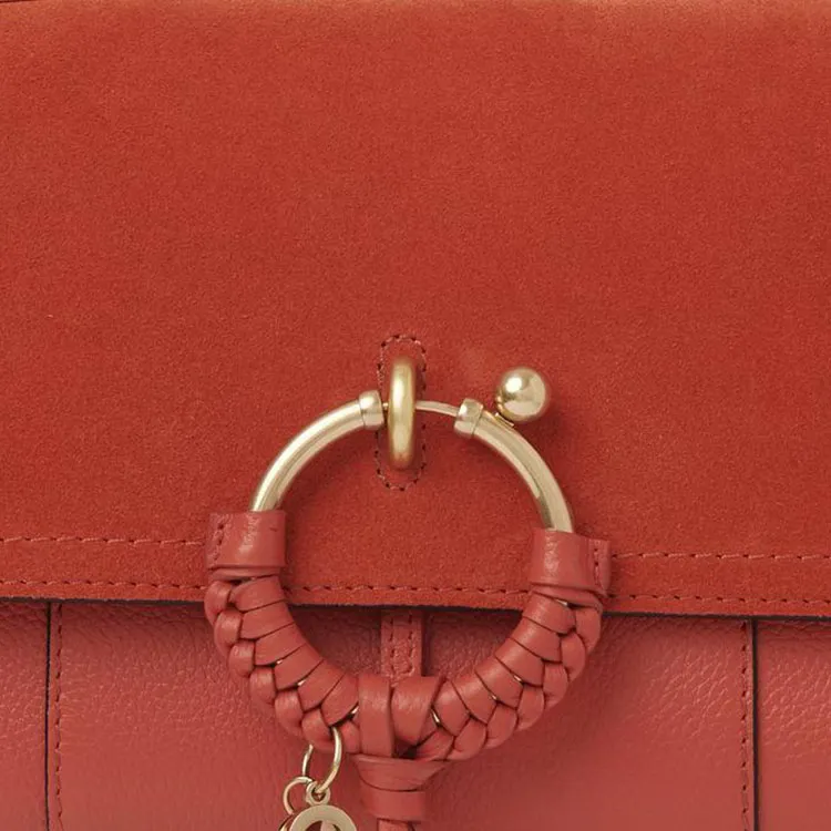 See By Chloe JOAN Series Suede With Grain Cow Leather Shoulder Bag, Crossbody Bag, Handbag Women's Gypsy Orange-2