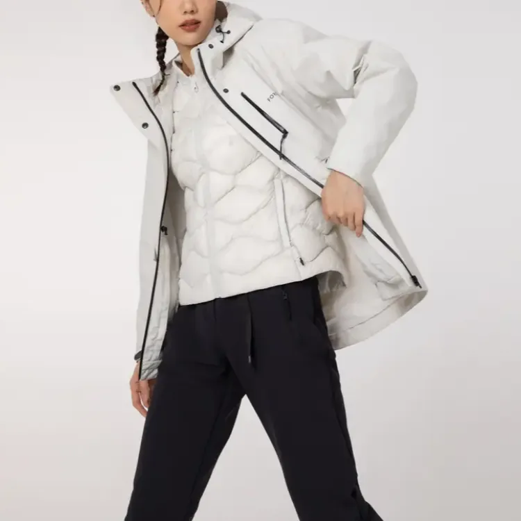 DECATHLON Waterproof And Warm Jackets Coats Women's Pearl Beige-6