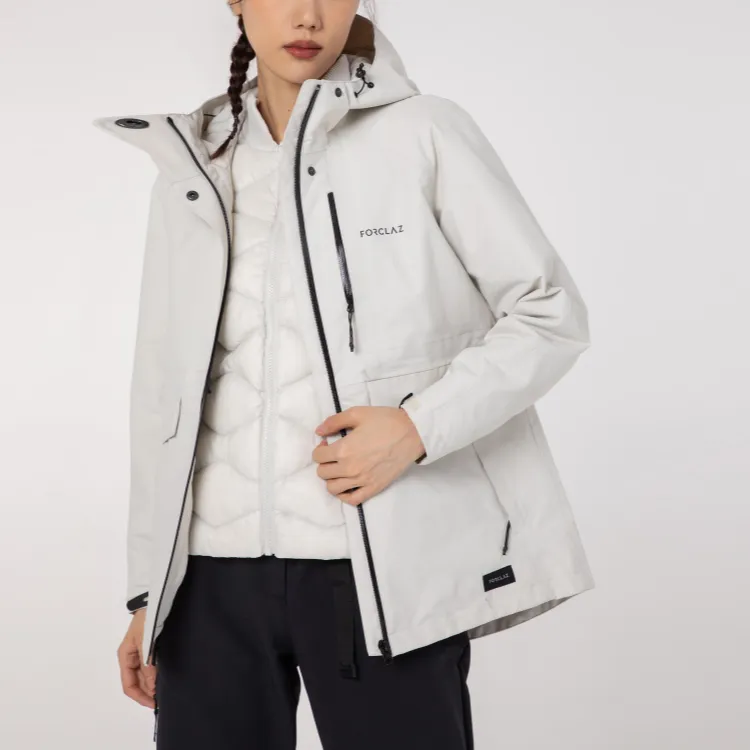 DECATHLON Waterproof And Warm Jackets Coats Women's Pearl Beige-5