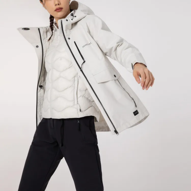 DECATHLON Waterproof And Warm Jackets Coats Women's Pearl Beige-14
