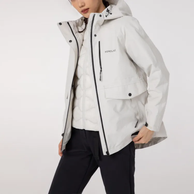 DECATHLON Waterproof And Warm Jackets Coats Women's Pearl Beige-13