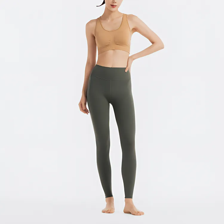 DECATHLON Athletic Trousers Women's Khaki Green-1
