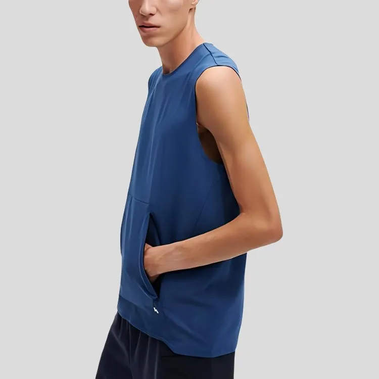 On Tank Tops Men's Single Denim Blue-3
