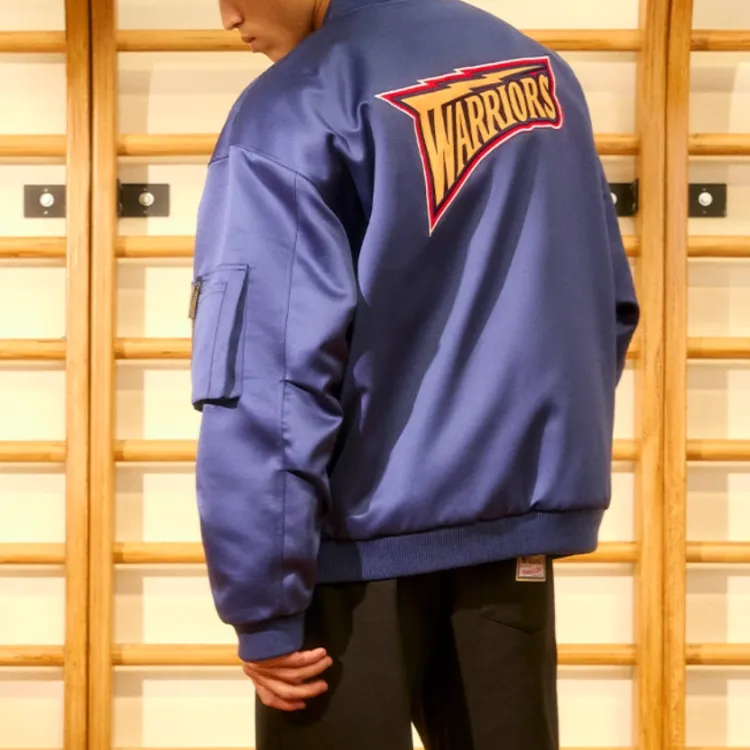 Mitchell & Ness Puffer Jacket Men's Navy Blue-3