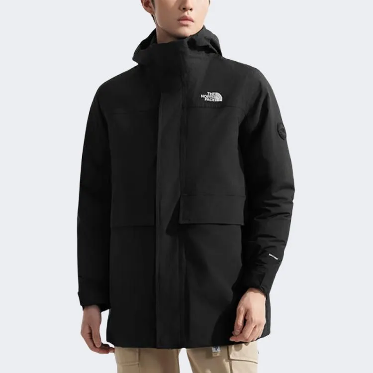 THE NORTH FACE Water Resistant Windproof Warm Cold Resistant Rainproof Windbreaker Jacket Men's Cosmic Black-4