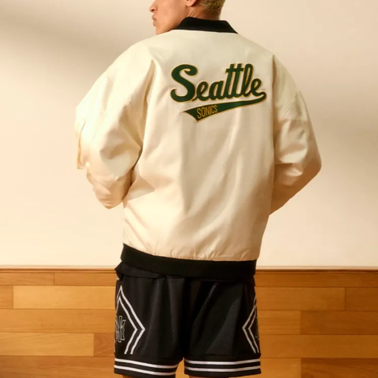 Mitchell & Ness Puffer Jacket Men's Ecru-2