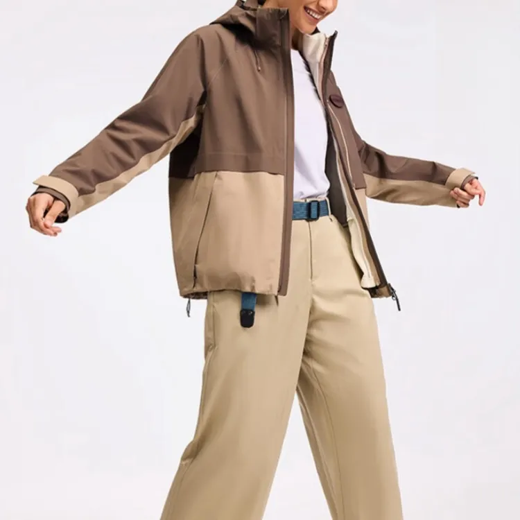 MERRELL Hiking Waterproof And Windproof To Keep Warm Windbreaker Jacket Unisex Quartz Coffee-5