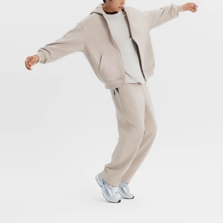 DECATHLON Knitted Sweatpants Unisex Linen Beige-4