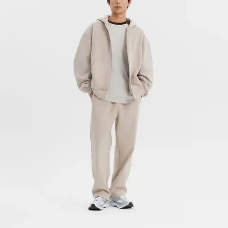 DECATHLON Knitted Sweatpants Unisex Linen Beige-3