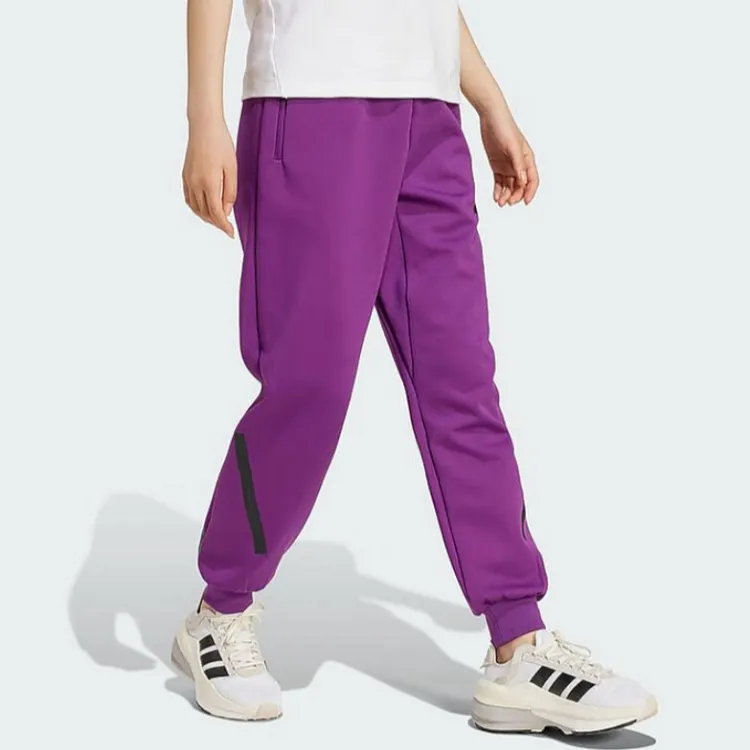 Adidas Knitted Sports Pants Women's Purple-3