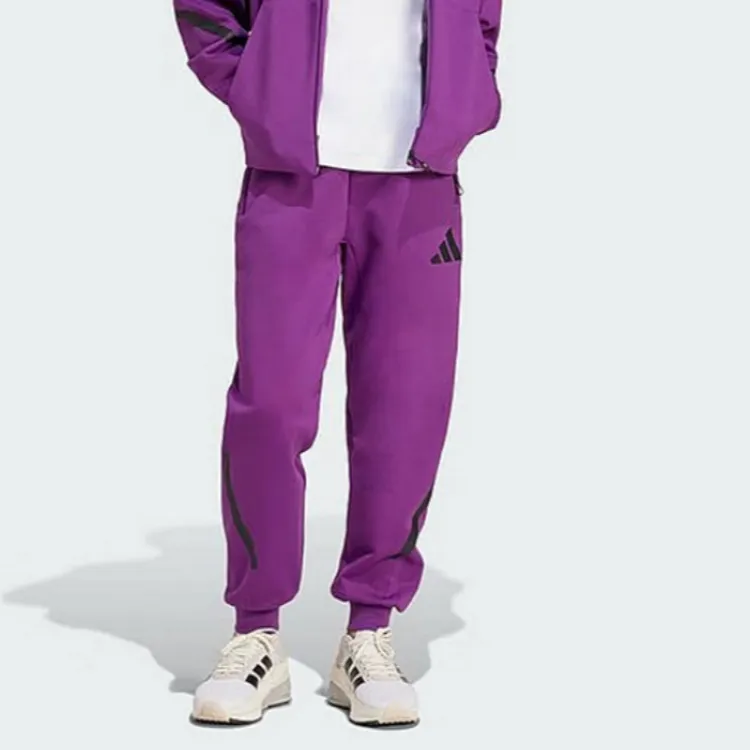 Adidas Knitted Sports Pants Women's Purple-1