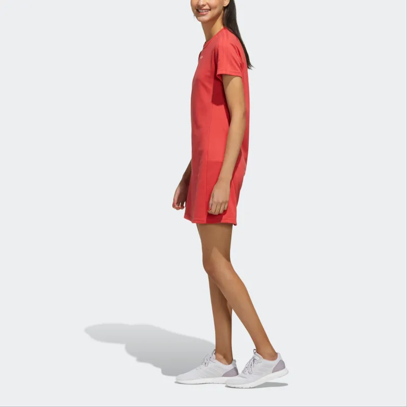 Adidas Short-Sleeved Dresses Women's Glory Red/Luminous Pink-5