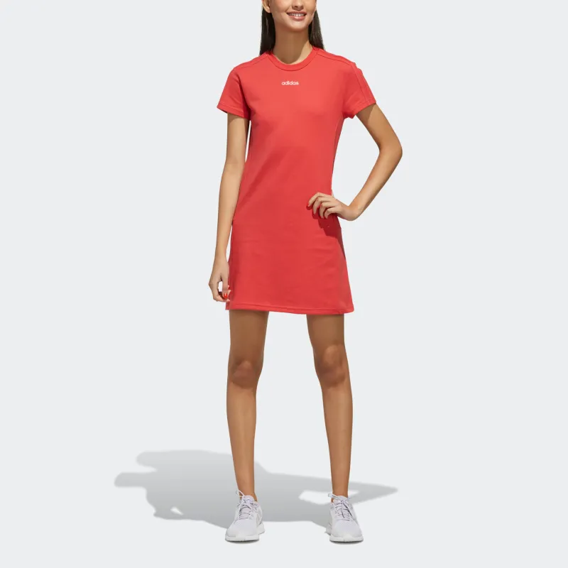 Adidas Short-Sleeved Dresses Women's Glory Red/Luminous Pink-2