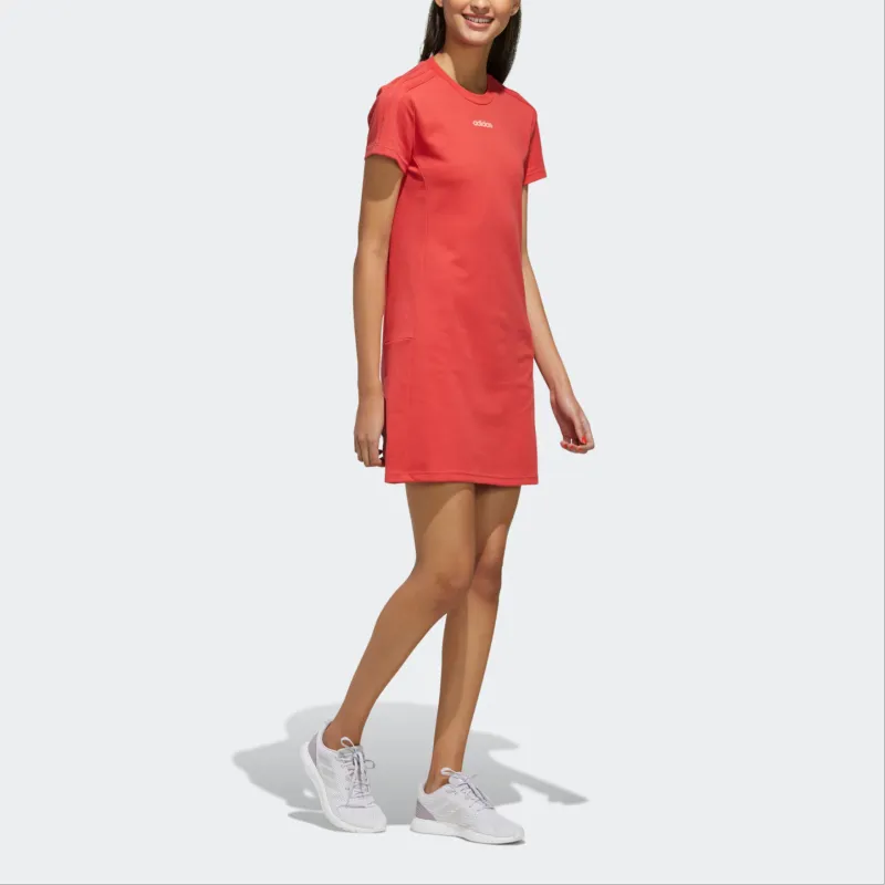 Adidas Short-Sleeved Dresses Women's Glory Red/Luminous Pink-4