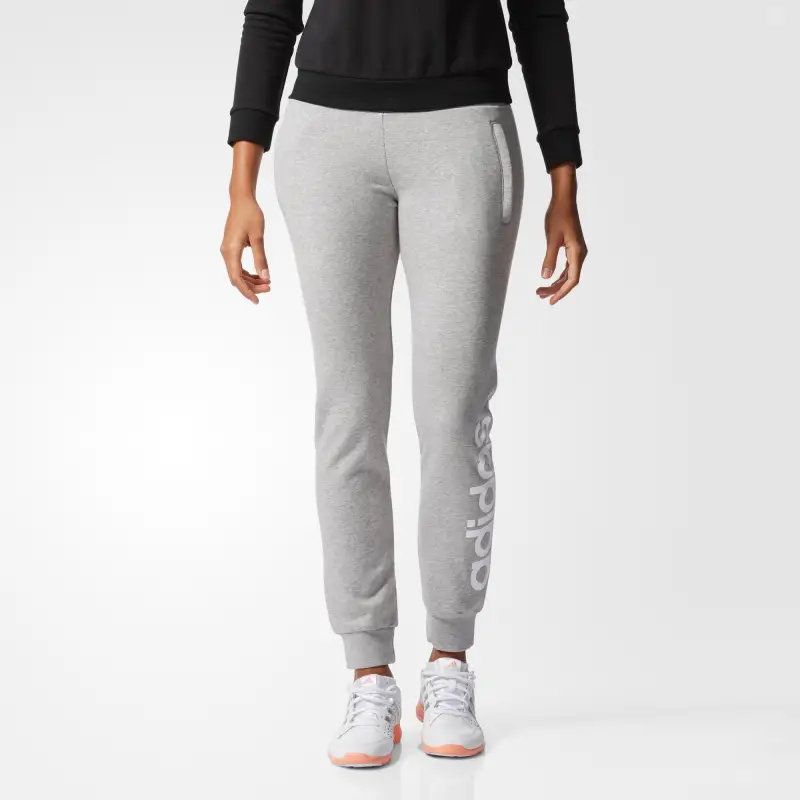 Adidas PT CH LINEAR Knitted Sports Pants Women's Medium Heather Gray-2